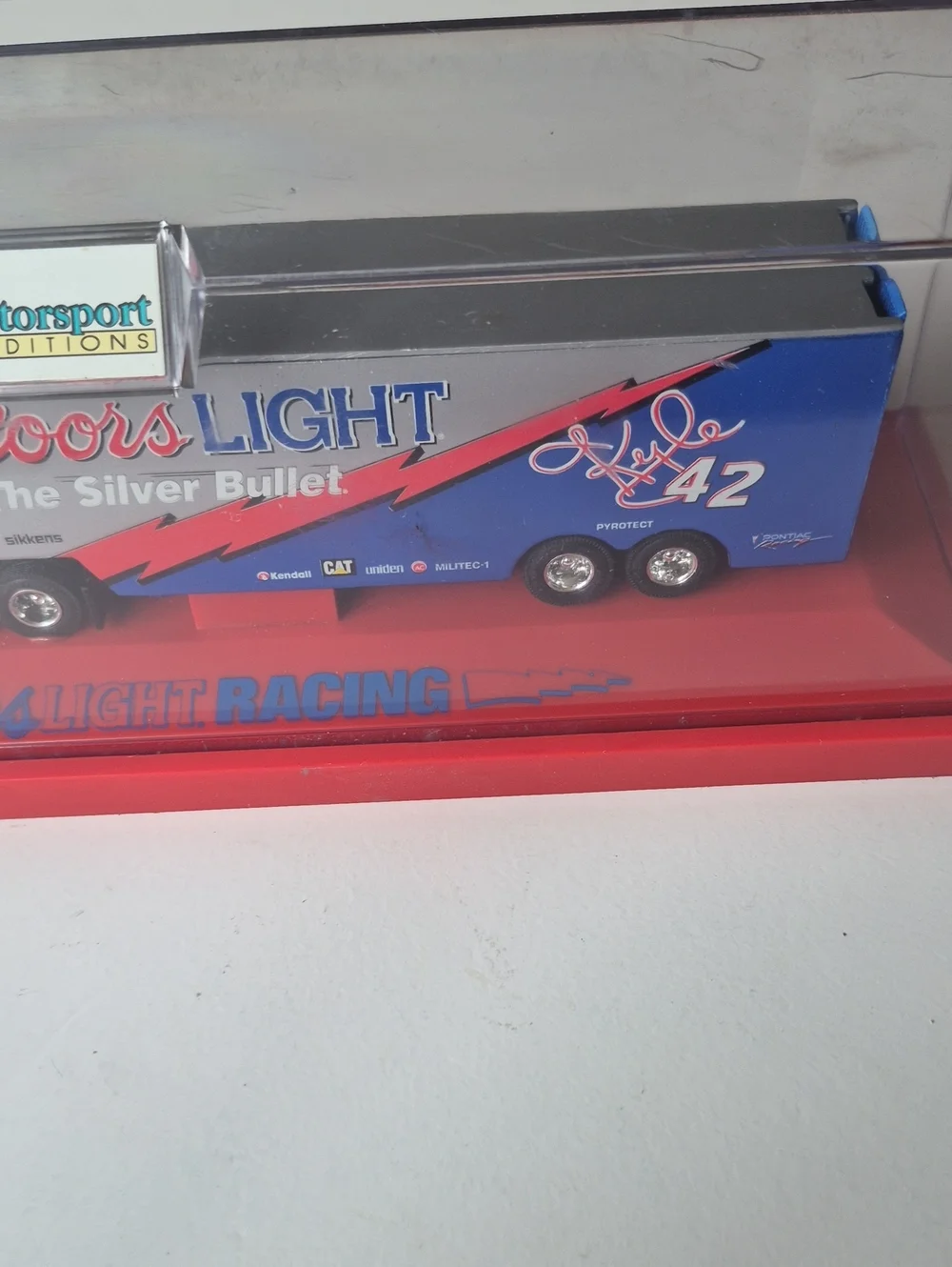 Silver & Blue Racing Hauler Toy Truck